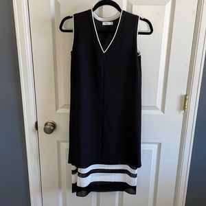 Vince Blocked Stripe Double Layer Dress in size 0